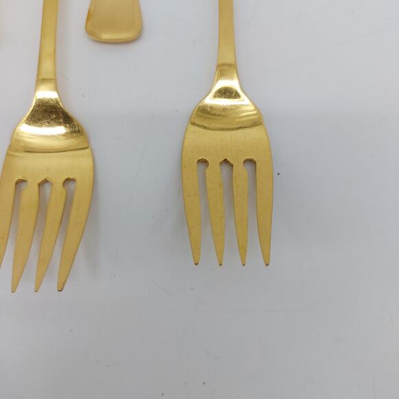 Northland Vintage Gold Tone Flatware 7 Salad Forks 1 Spoon - Picture 4 of 9